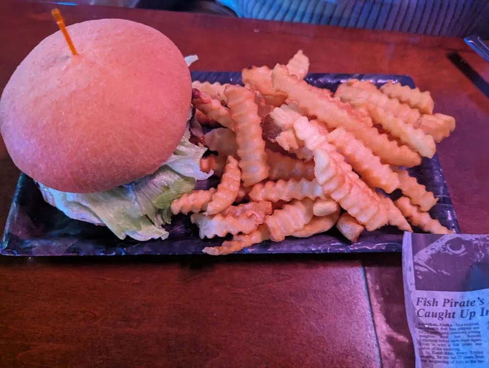 Sweet Onion and Brown Sugar Burger and Fries
